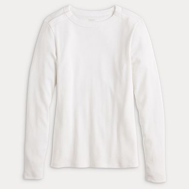Women's Sonoma Goods For Life® Adaptive Rib Long Sleeve Crew Tee