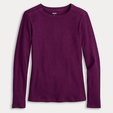 Women's Sonoma Goods For Life® Adaptive Rib Long Sleeve Crew Tee