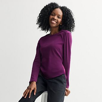 Women's Sonoma Goods For Life® Adaptive Rib Long Sleeve Crew Tee