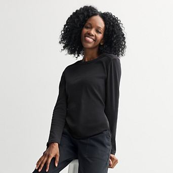 Women's Sonoma Goods For Life® Adaptive Rib Long Sleeve Crew Tee