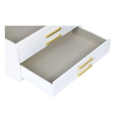 Large Contemporary 4-Drawer Jewelry Box with Glass Top