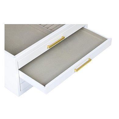 Large Contemporary 4-Drawer Jewelry Box with Glass Top