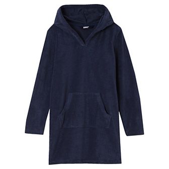 Toddler & Girls 4-20 Lands' End Long Sleeve Hooded Terry Cloth Swimsuit Cover-Up