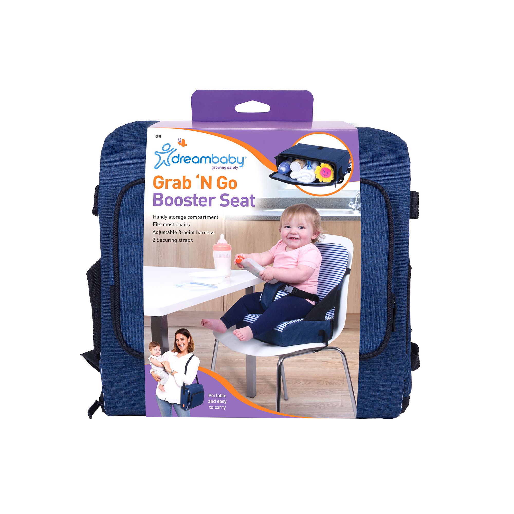 Dreambaby Grab N Go Booster Seat, Blue