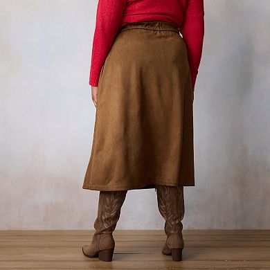 Plus Size LC Lauren Conrad Semi Circular Midi Skirt