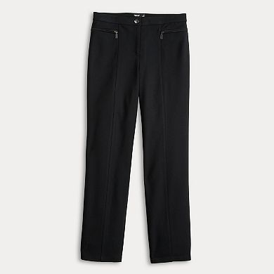 Petite Simply Vera Vera Wang Midrise Slim Ponte Pants