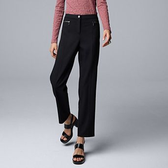 Petite Simply Vera Vera Wang Midrise Slim Ponte Pants