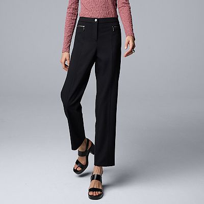 Petite Simply Vera Vera Wang Midrise Slim Ponte Pants