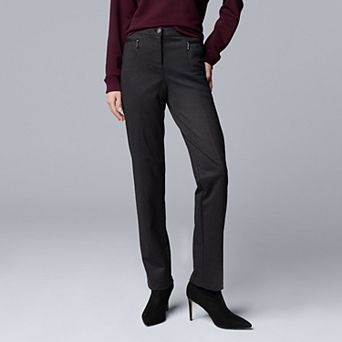Petite Simply Vera Vera Wang Midrise Slim Ponte Pants