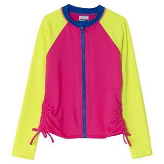 Girls 4-16 Lands' End Long Sleeve Zip Front Swim Rash Guard