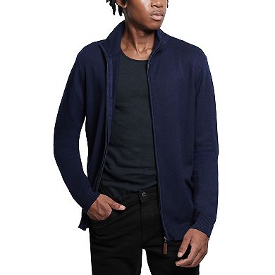 Men's Full Zip Mock Neck Sweater