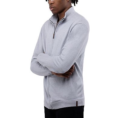 Men's Full Zip Mock Neck Sweater