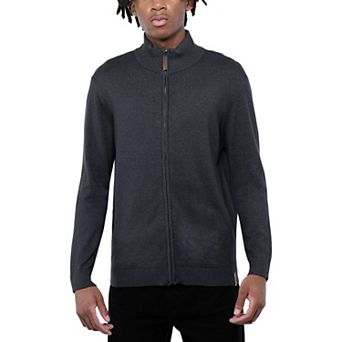 Men's Full Zip Mock Neck Sweater