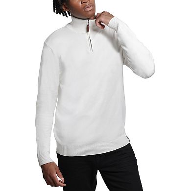 Men's Quarter Zip Mock Neck Sweater