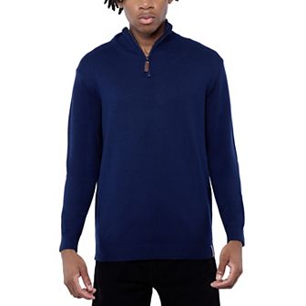 Men's Quarter Zip Mock Neck Sweater