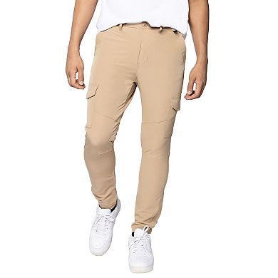 Men's Woven Finished Flex Waist Cargo Pocket Hybrid Joggers