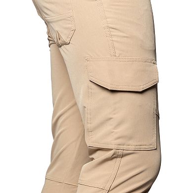 Men's Woven Finished Flex Waist Cargo Pocket Hybrid Joggers