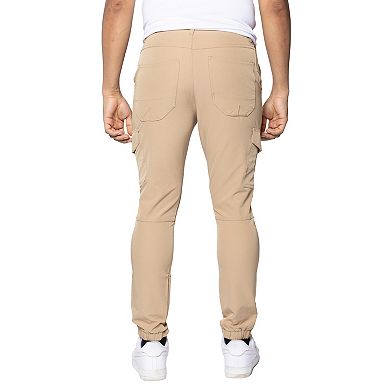 Men's Woven Finished Flex Waist Cargo Pocket Hybrid Joggers