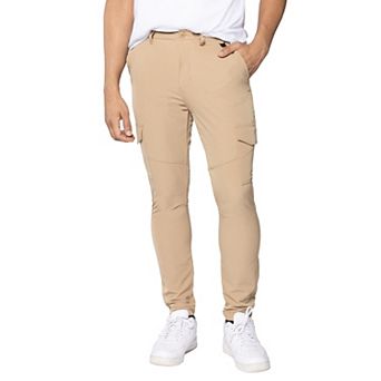 Men's Woven Finished Flex Waist Cargo Pocket Hybrid Joggers