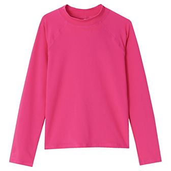 Girls 2-16 Lands' End Slim Long Sleeve Mock Neck Rash Guard Swim Top