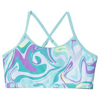 Girls 4-16 Lands' End Chlorine Resistant Criss Cross Swim Top