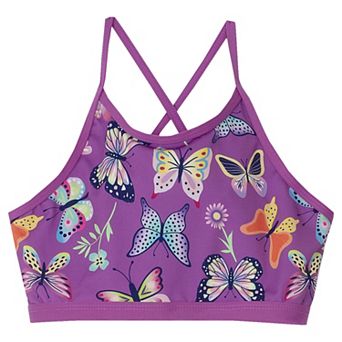 Girls 4-16 Lands' End Chlorine Resistant Criss Cross Swim Top