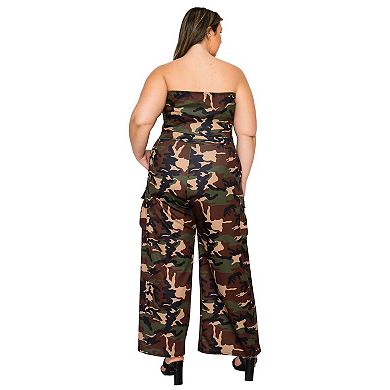 Plus Size Freya Camo Cargo Jumpsuit