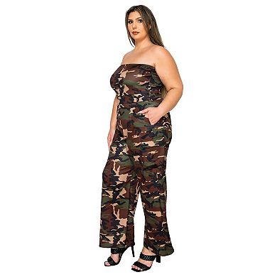 Plus Size Freya Camo Cargo Jumpsuit