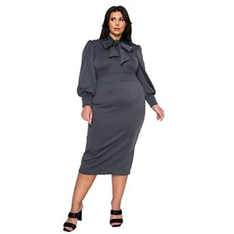 Plus Size Anastasia Tie Neck Dress