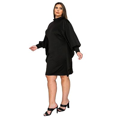 Plus Size Alivera Mock Neck Mini Dress