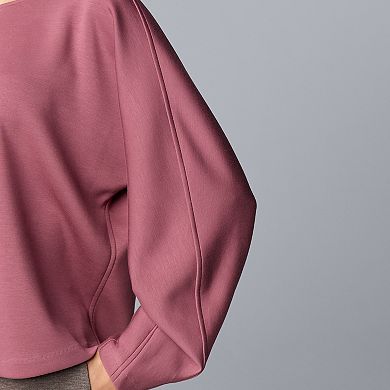 Women's Simply Vera Vera Wang Crewneck Seamed Sweatshirt