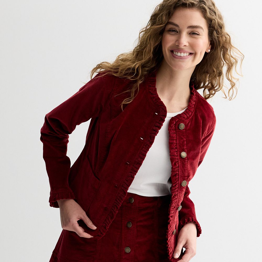 Women's Draper James Ruffle Corduroy Jacket