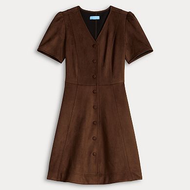 Women's Draper James Button Front Faux Suede Dress