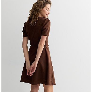 Women's Draper James Button Front Faux Suede Dress