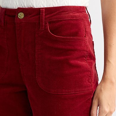 Women's Draper James Patch Pockets Corduroy Baby Boot Leg Pants