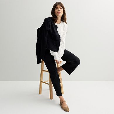 Women's Draper James Long Sleeve Pointelle Sweater