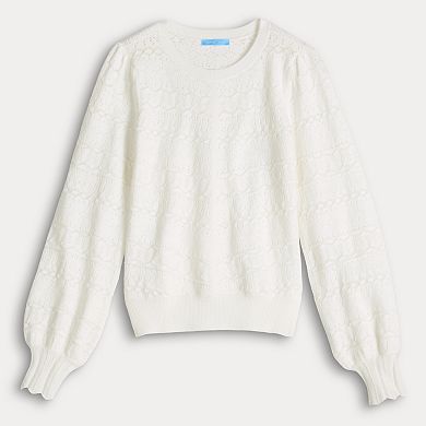 Women's Draper James Long Sleeve Pointelle Sweater
