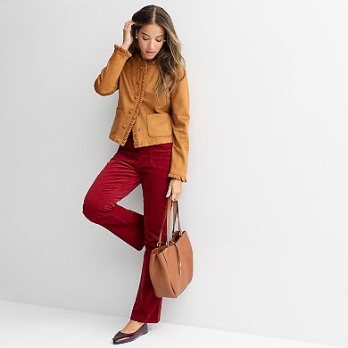 Women's Draper James Ruffle Faux Suede Jacket