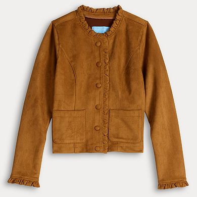 Women's Draper James Ruffle Faux Suede Jacket