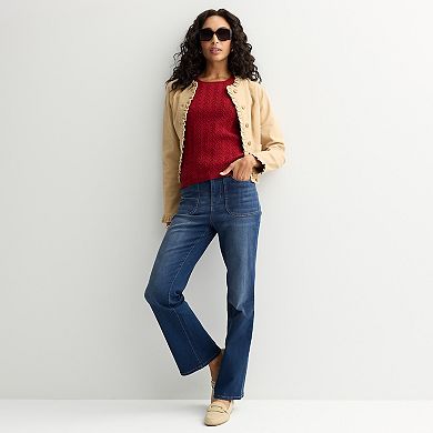 Women's Draper James Short Sleeve Pointelle Sweater