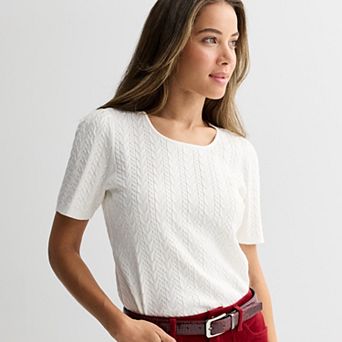 Women's Draper James Short Sleeve Pointelle Sweater