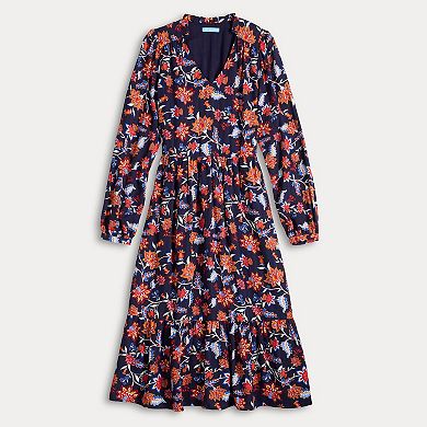 Women's Draper James V-Neck Long Sleeve Midi Dress