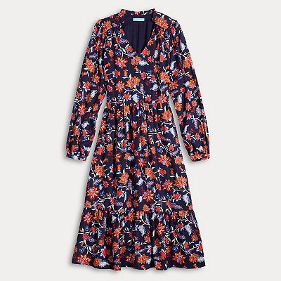 knee length dresses for ladies Navy Multi Floral Crinkle Chiffon Halter Midi Dress main image 0