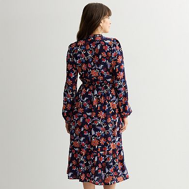 Women's Draper James V-Neck Long Sleeve Midi Dress