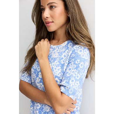 Women's Draper James Short Sleeve Printed Sweater