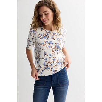 Women's Draper James Short Sleeve Printed Sweater