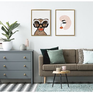 Sylvie Cheetah 4 Framed Canvas By Kendra Dandy