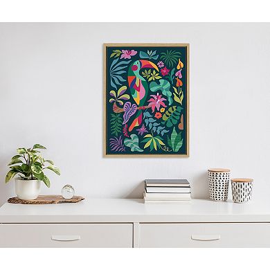 Sylvie Tropical Toucan Framed Canvas by Rachel Lee
