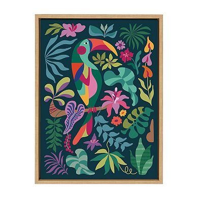 Sylvie Tropical Toucan Framed Canvas by Rachel Lee