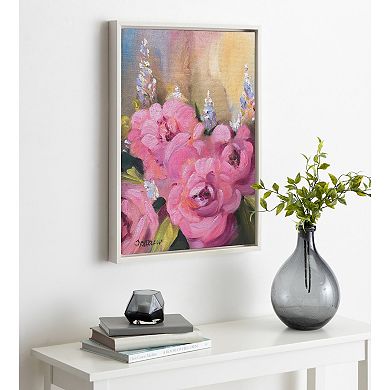 Sylvie Hot Pink Framed Canvas by Mary Sparrow